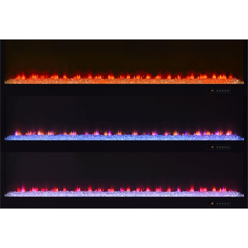 Coaster Mallory TV Stand Fireplace Console Bluetooth Speaker in Gray High Gloss