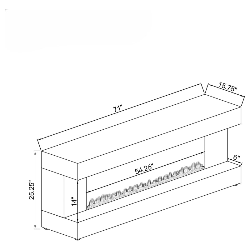 Coaster Mallory TV Stand Fireplace Console Bluetooth Speaker in Gray High Gloss