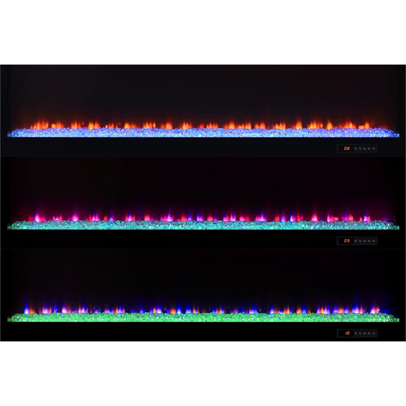 Coaster Mallory TV Stand Fireplace Console Bluetooth Speaker in Gray High Gloss