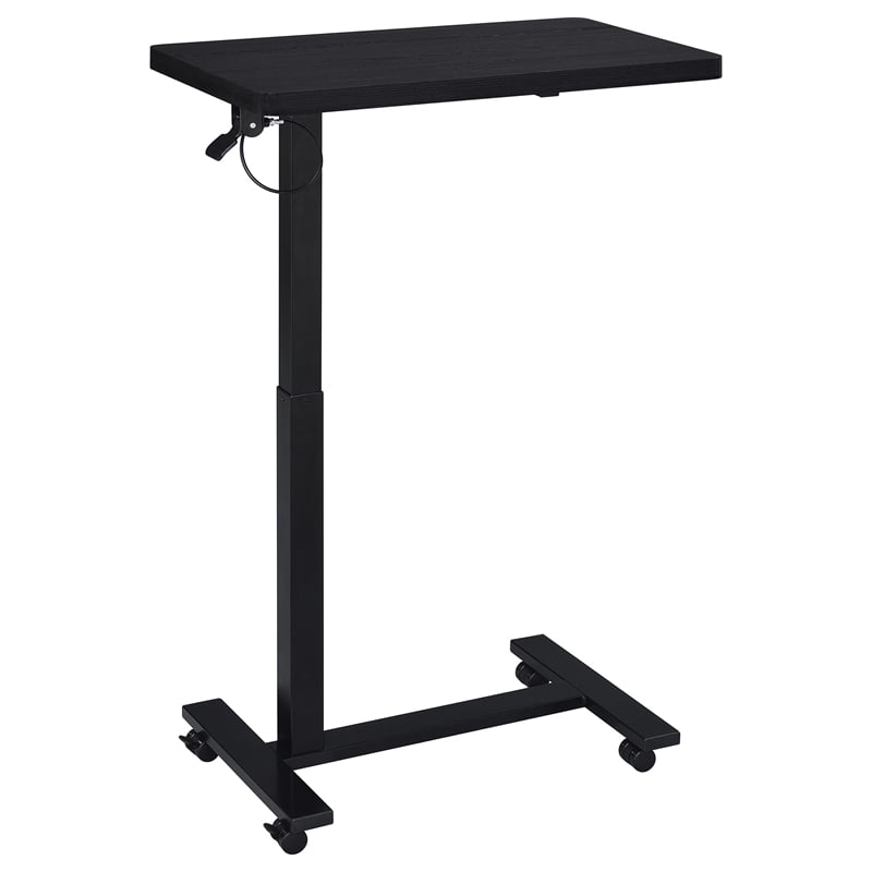 Coaster Westpark Pneumatic Adjustable C-Shape Side Table with Casters in Black