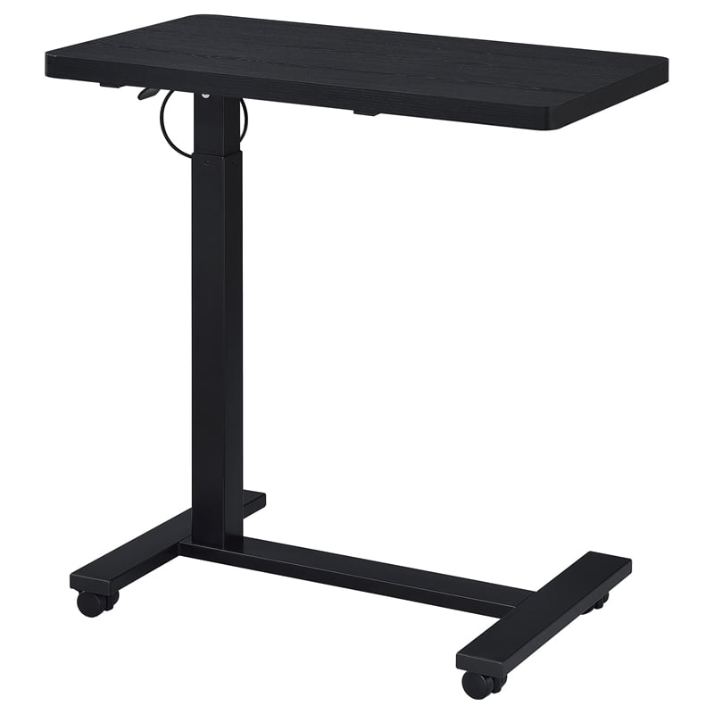 Coaster Westpark Pneumatic Adjustable C-Shape Side Table with Casters in Black
