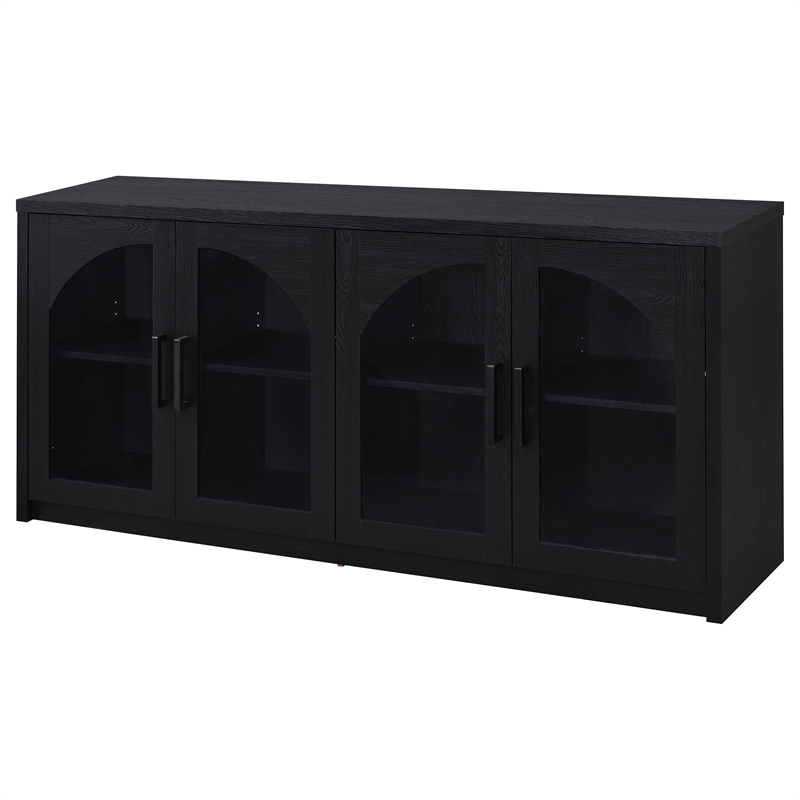 Coaster Riva 4-door Engineered Wood Dining Sideboard Buffet Storage in Black