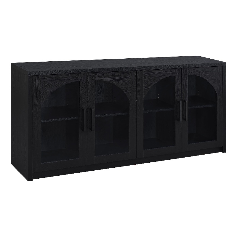 Coaster Riva 4-door Engineered Wood Dining Sideboard Buffet Storage in Black