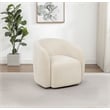 Coaster Gerley Faux Sherpa Chenille Upholstered Swivel Accent Chair in Beige