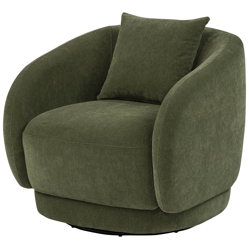 Coaster Arnaud Chenille Upholstered Swivel Accent Chair in Green