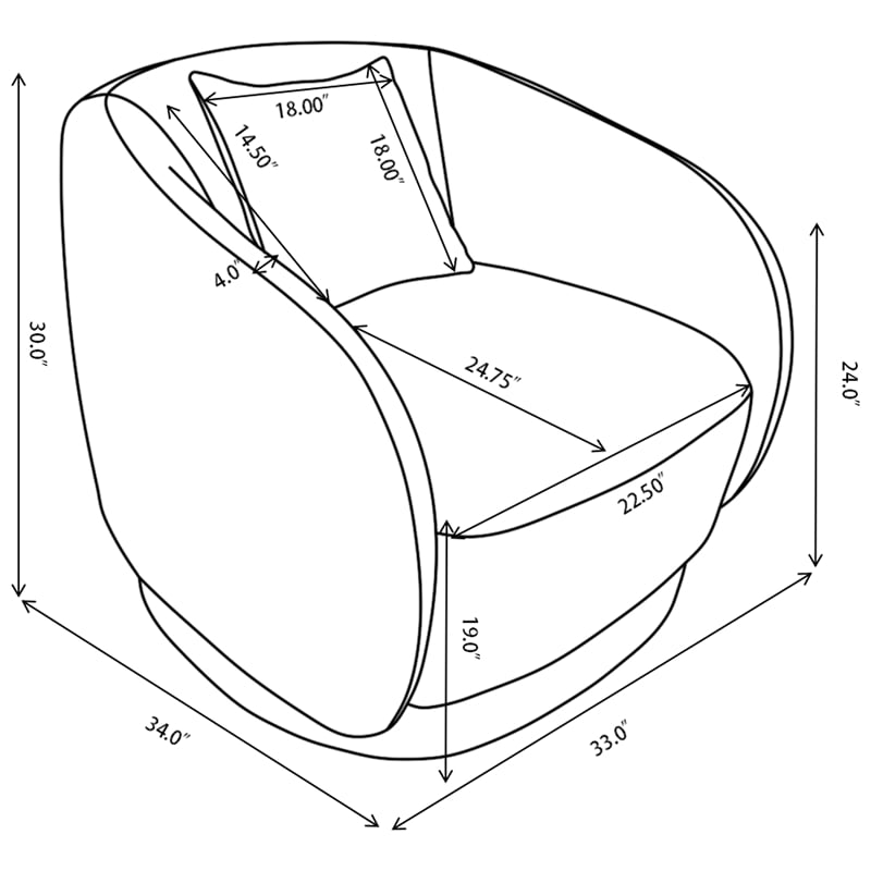 Coaster Arnaud Chenille Upholstered Swivel Accent Chair in Green