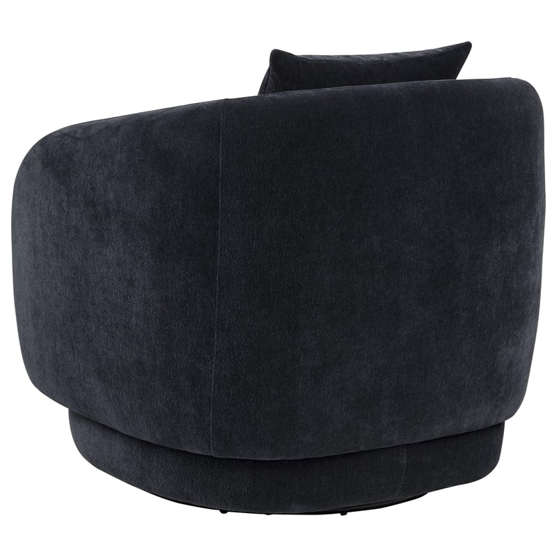 Coaster Arnaud Chenille Upholstered Swivel Accent Chair in Navy