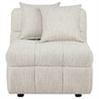 Coaster Amara Armless Tufted Chenille Chair with Black Legs in Ivory