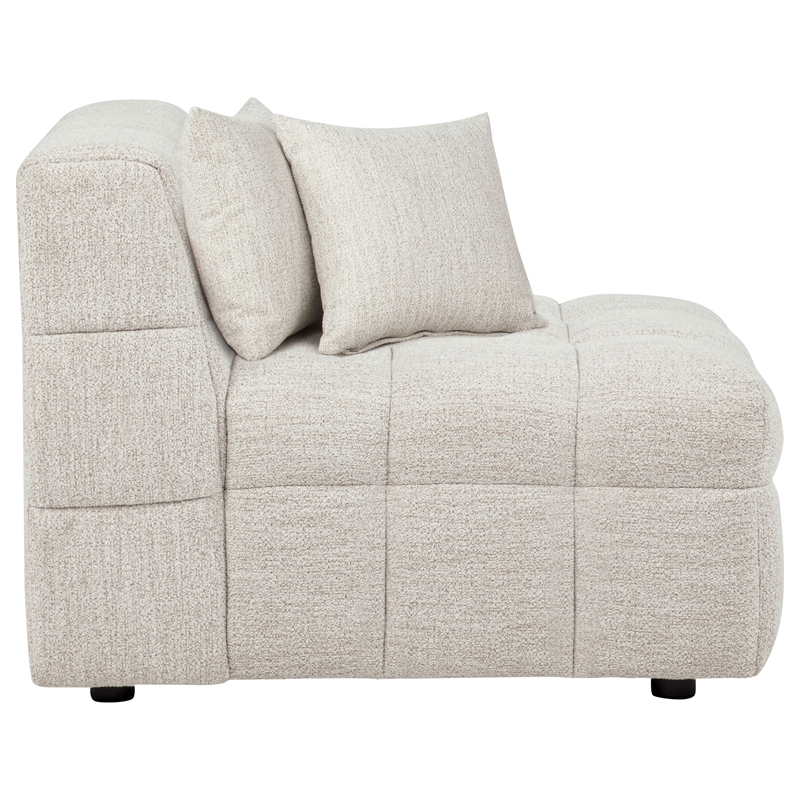 Coaster Amara Armless Tufted Chenille Chair with Black Legs in Ivory