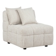Coaster Amara Armless Tufted Chenille Chair with Black Legs in Ivory
