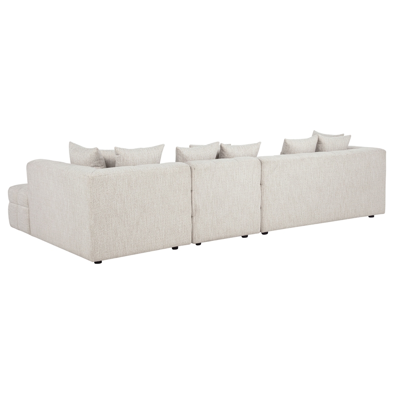 Coaster Amara 4-Piece Tufted Chenille Sectional Sofa with Black Legs in Ivory