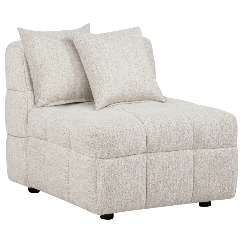 Coaster Amara 4-Piece Tufted Chenille Sectional Sofa with Black Legs in Ivory