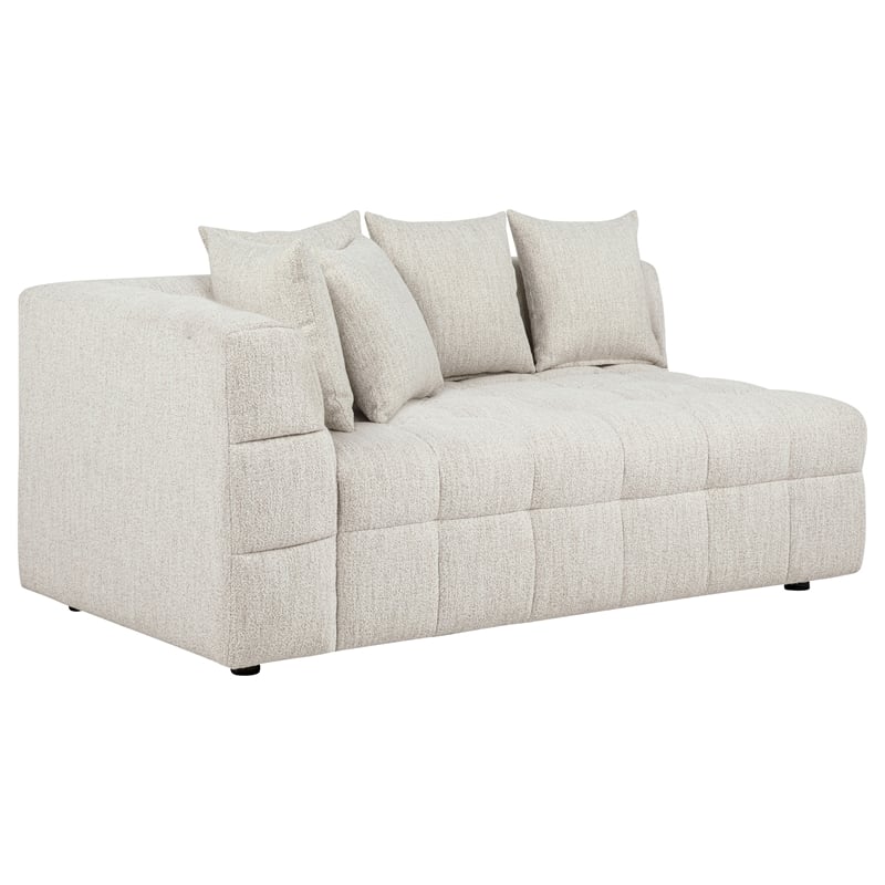 Coaster Amara 4-Piece Tufted Chenille Sectional Sofa with Black Legs in Ivory
