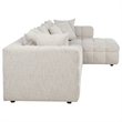 Coaster Amara 3-Piece Tufted Fabric Sectional Sofa with Black Legs in Ivory