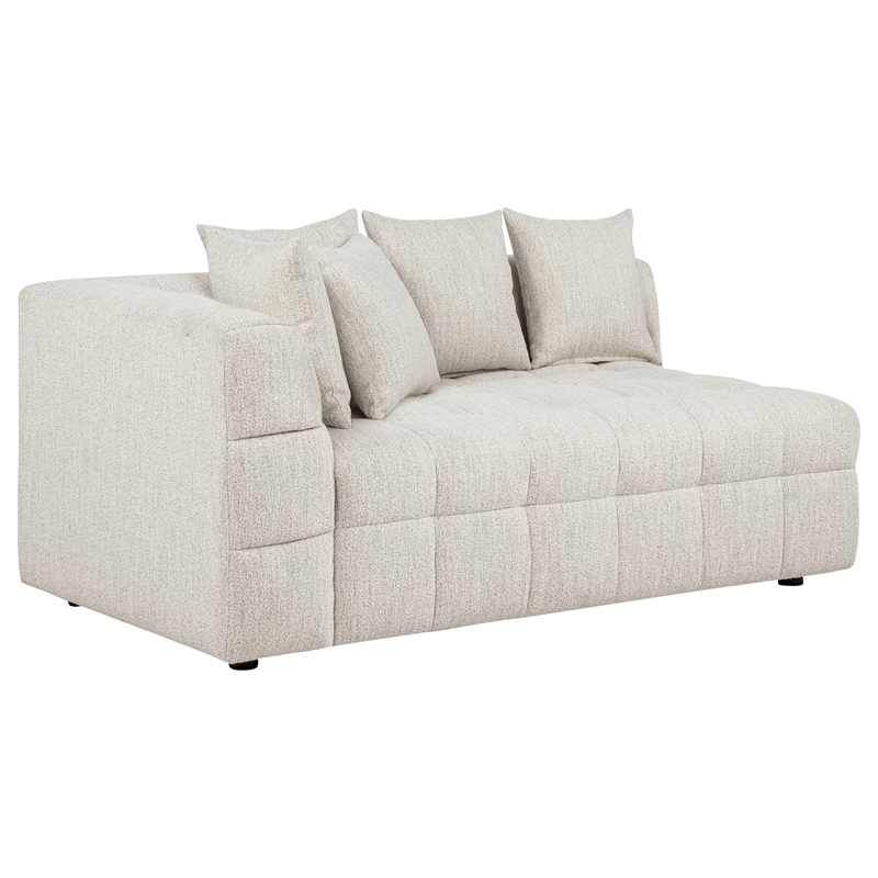 Coaster Amara 3-Piece Tufted Fabric Sectional Sofa with Black Legs in Ivory