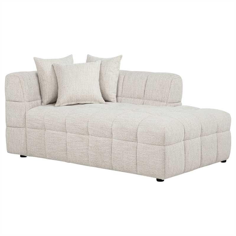 Coaster Amara 3-Piece Tufted Fabric Sectional Sofa with Black Legs in Ivory