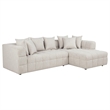 Coaster Amara 2-Piece Tufted Chenille Sectional Sofa with Black Legs in Ivory