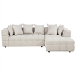 Coaster Amara 2-Piece Tufted Chenille Sectional Sofa with Black Legs in Ivory