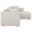 Coaster Amara 2-Piece Tufted Chenille Sectional Sofa with Black Legs in Ivory