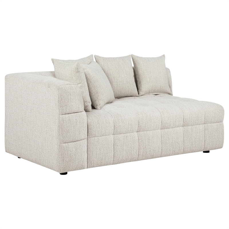 Coaster Amara 2-Piece Tufted Chenille Sectional Sofa with Black Legs in Ivory