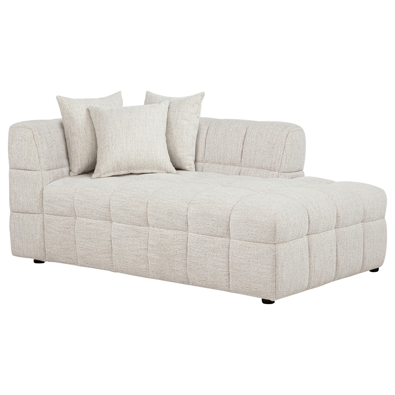 Coaster Amara 2-Piece Tufted Chenille Sectional Sofa with Black Legs in Ivory