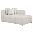 Coaster Amara 2-Piece Tufted Chenille Sectional Sofa with Black Legs in Ivory