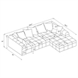 Coaster Amara 2-Piece Tufted Chenille Sectional Sofa with Black Legs in Ivory