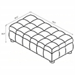 Coaster Amara Tufted Fabric Ottoman with Black Legs in Ivory