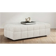 Coaster Amara Tufted Fabric Ottoman with Black Legs in Ivory