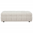 Coaster Amara Tufted Fabric Ottoman with Black Legs in Ivory