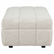 Coaster Amara Tufted Fabric Ottoman with Black Legs in Ivory