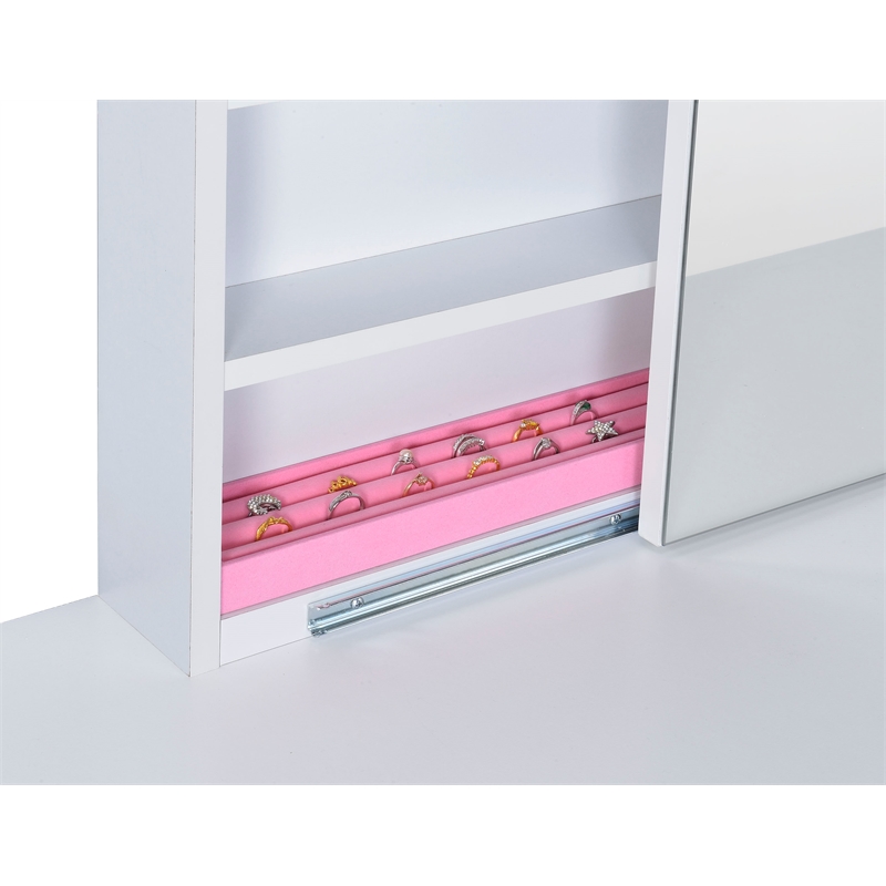 Coaster Bunbury Engineered Wood Makeup Vanity Table Set in White