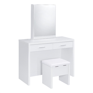 Coaster Bunbury Engineered Wood Makeup Vanity Table Set in White