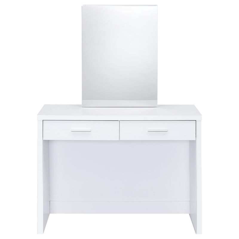 Coaster Bunbury Engineered Wood Makeup Vanity Table Set in White