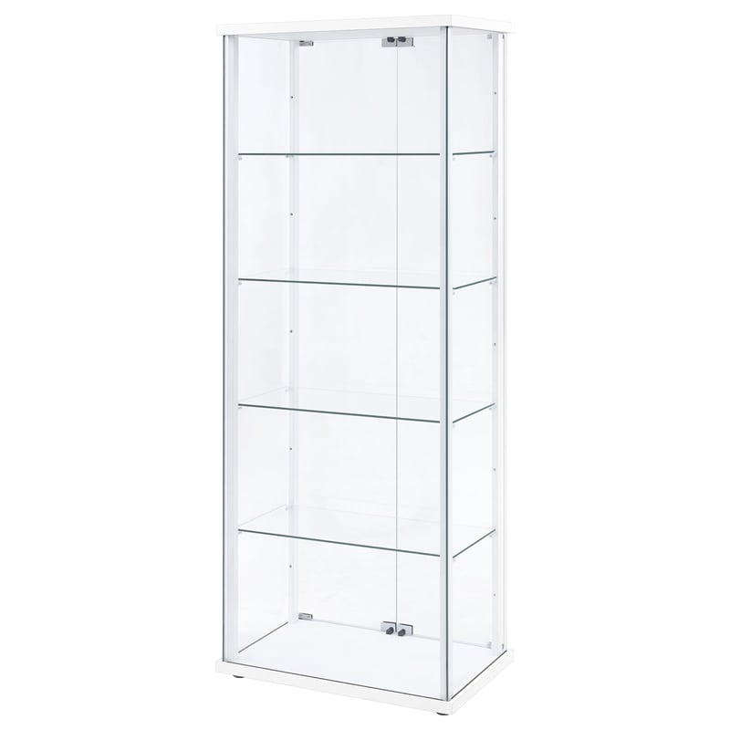 Coaster Delphinium 4-Shelf Engineered Wood and Glass Curio Cabinet in White