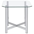 Coaster Cronin 2-piece Tempered Glass Top Metal Base Coffee Table Set in Chrome