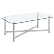 Coaster Cronin 2-piece Tempered Glass Top Metal Base Coffee Table Set in Chrome