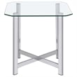Coaster Cronin 3-piece Tempered Glass Top Metal Base Coffee Table Set in Chrome