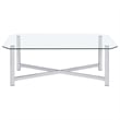 Coaster Cronin 3-piece Tempered Glass Top Metal Base Coffee Table Set in Chrome