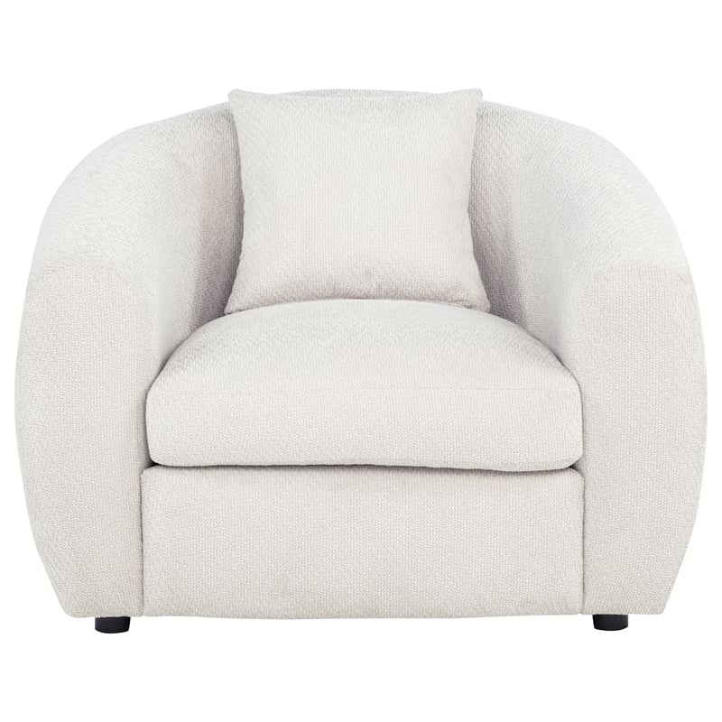 Coaster Isabella Fabric Upholstered Curved Silhouette Accent Chair in Sand Color