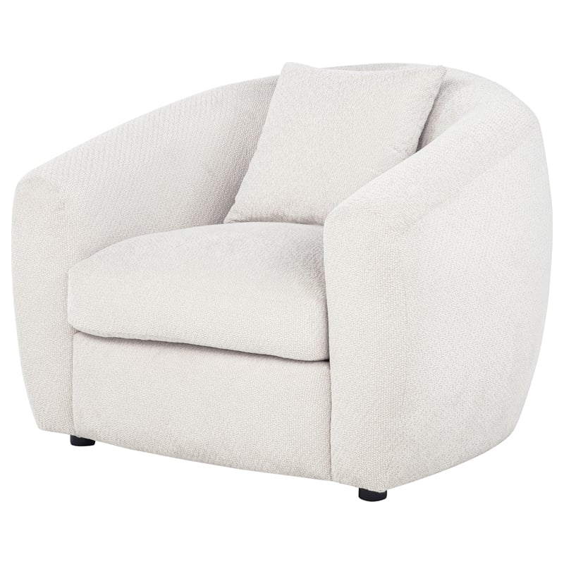 Coaster Isabella Fabric Upholstered Curved Silhouette Accent Chair in Sand Color