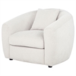 Coaster Isabella Fabric Upholstered Curved Silhouette Accent Chair in Sand Color