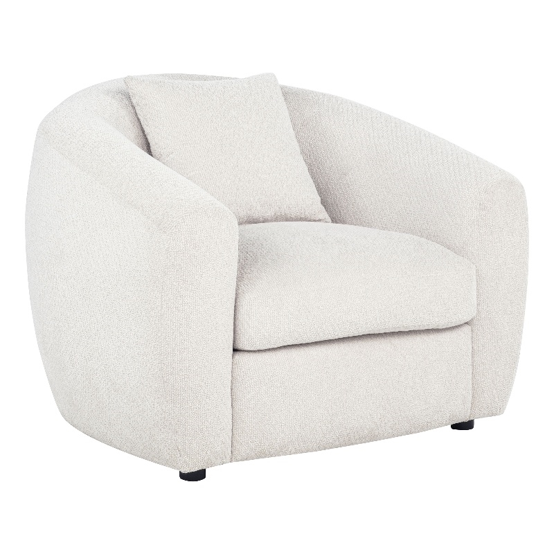 Coaster Isabella Fabric Upholstered Curved Silhouette Accent Chair in Sand Color