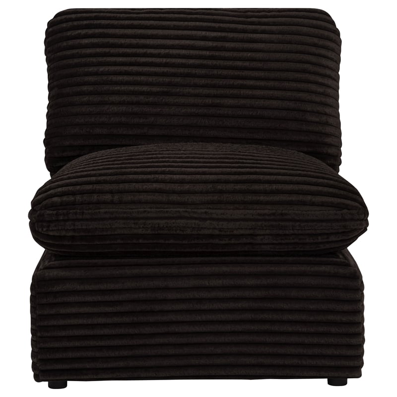 Coaster Collins Modular Upholstery Fabric Corduroy Armless Chair in Brown