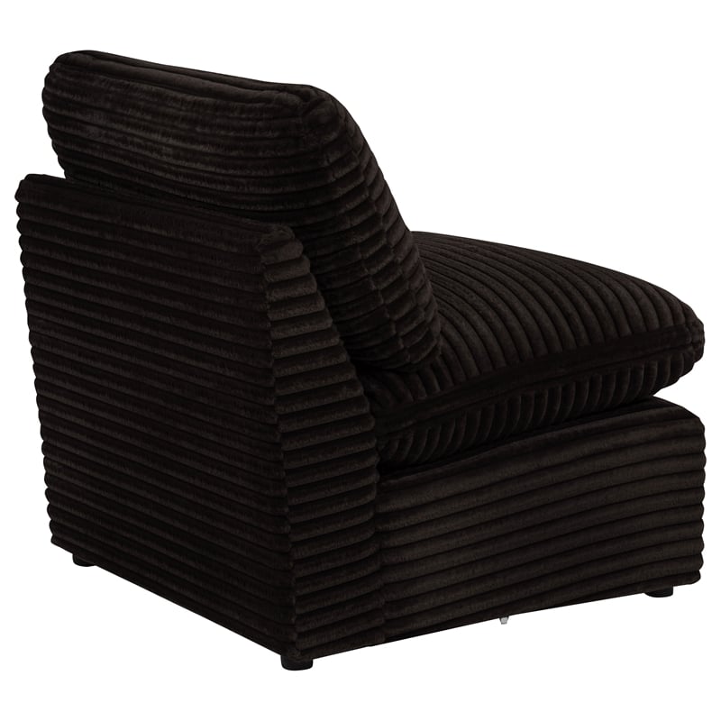 Coaster Collins Modular Upholstery Fabric Corduroy Armless Chair in Brown