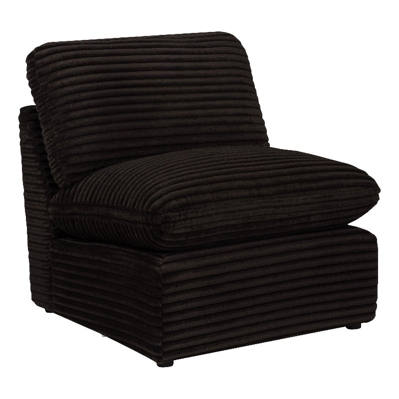 Coaster Collins Modular Upholstery Fabric Corduroy Armless Chair in Brown