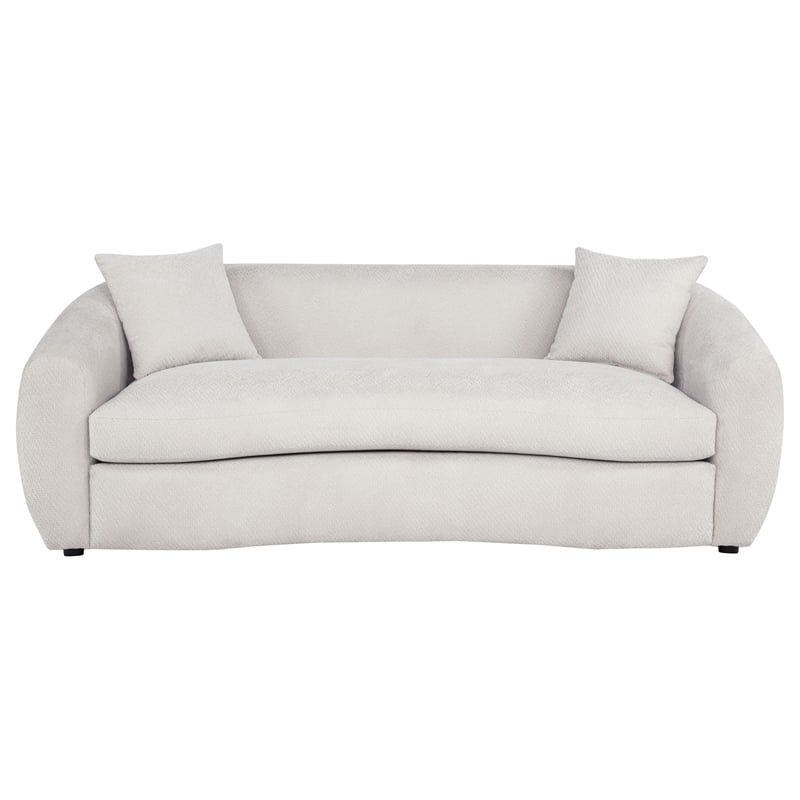Coaster Isabella Fabric Upholstered Curved Silhouette Sofa in Sand color