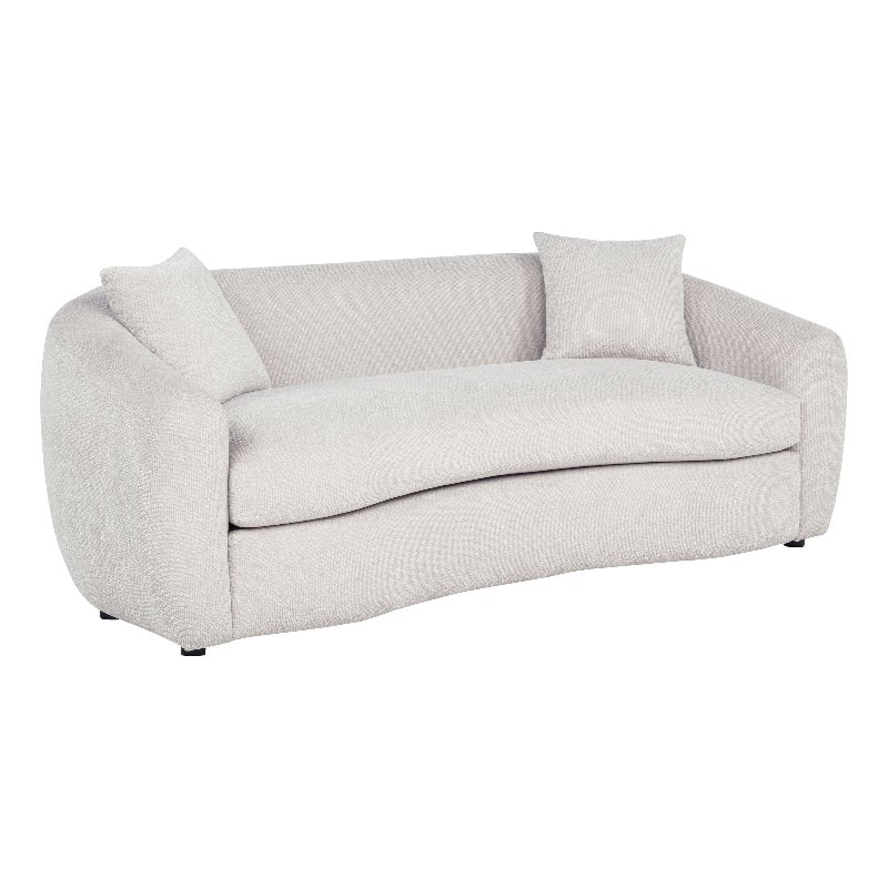 Coaster Isabella Fabric Upholstered Curved Silhouette Sofa in Sand color