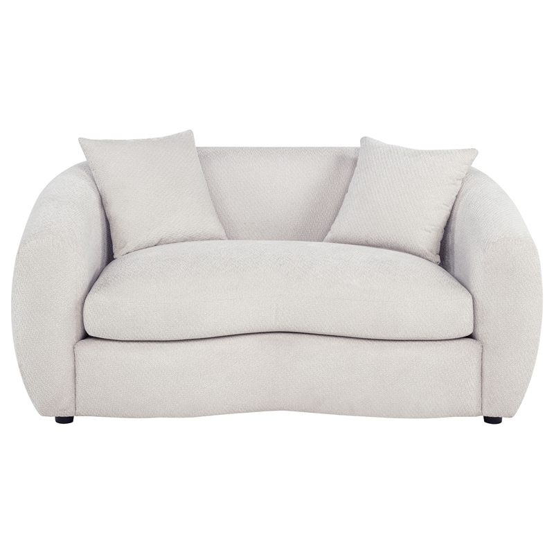Coaster Isabella Fabric Upholstered Curved Silhouette Loveseat in Sand Color