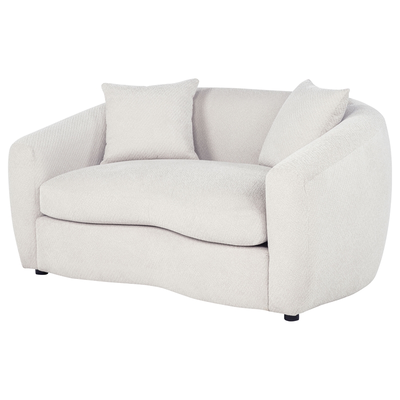 Coaster Isabella Fabric Upholstered Curved Silhouette Loveseat in Sand Color
